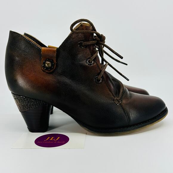 L'Artiste Spring Step Women's Juliane Leather Ankle Booties Size 37 EU/ 6.5-7 US - Picture 1 of 12